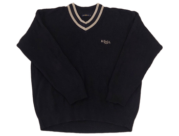 Henry Lloyd black v-neck knit sweater