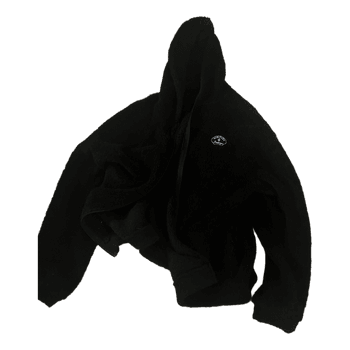 Black fleece hooded jacket