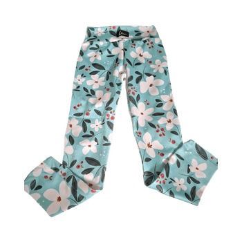 Light blue floral leggings