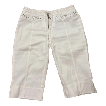 White studded capri pants