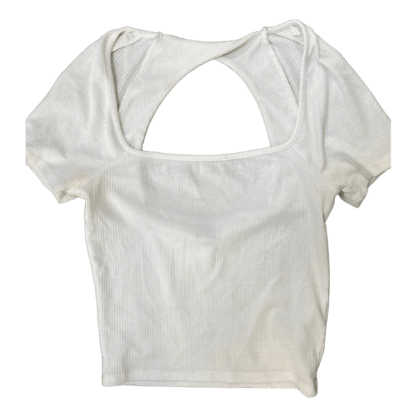 White ribbed top