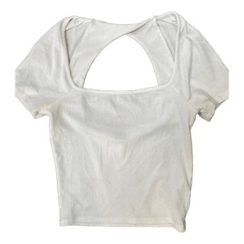 White ribbed top