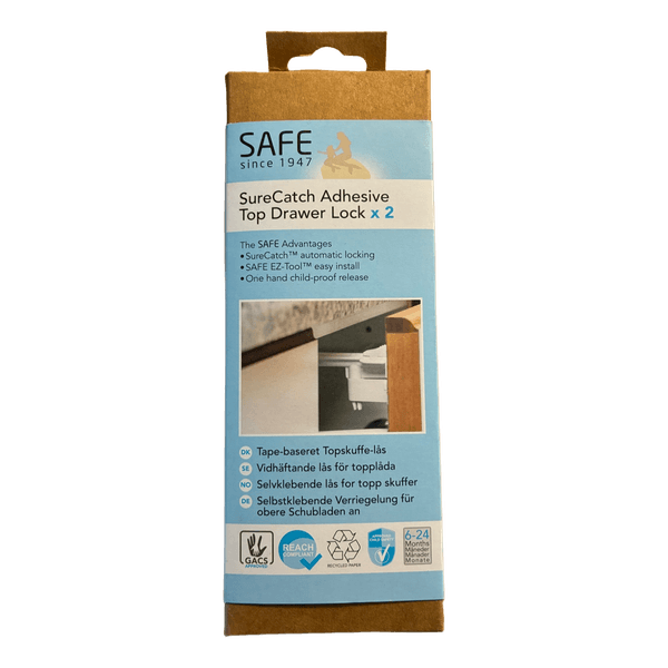 Safe adhesive drawer locks