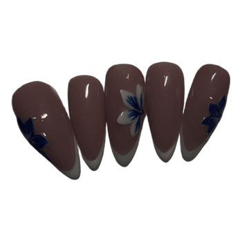 Floral french press-on nails