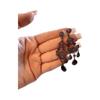 purple butterfly drop earrings