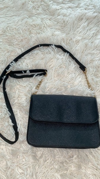 Black leather crossbody bag