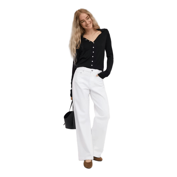 Hvide wide leg jeans