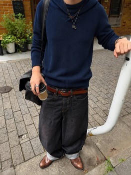 Blue cotton sweater