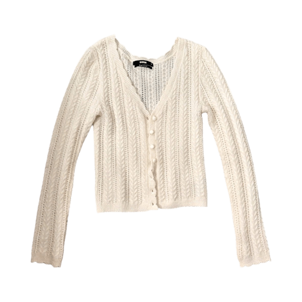 Valkoinen neulecardigan