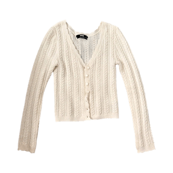 Valkoinen neulecardigan