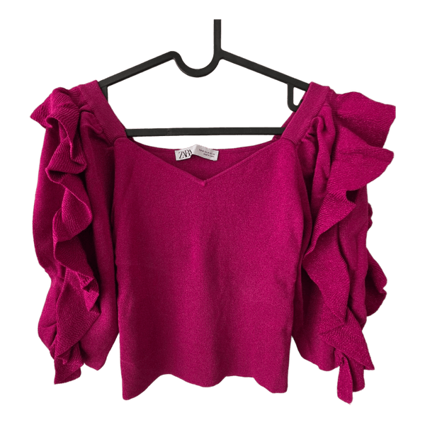 Zara pink frill sweater