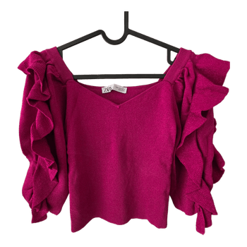 Zara pink frill sweater