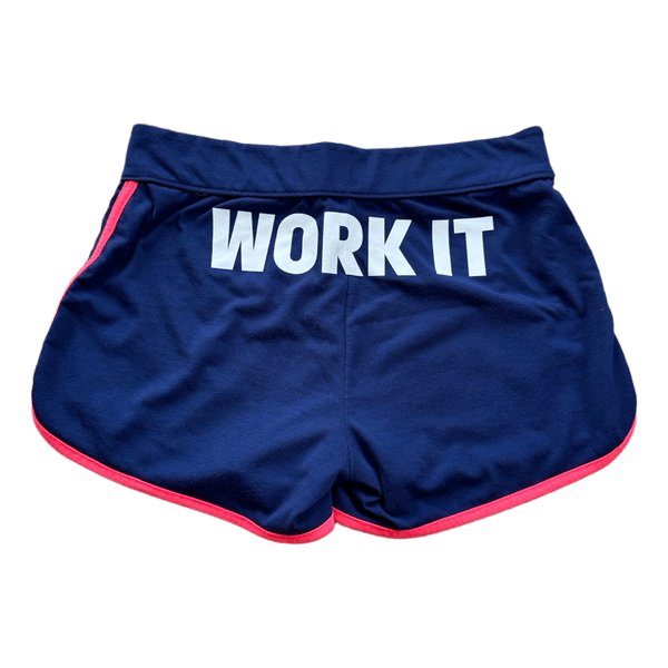 Adidas navy and pink shorts