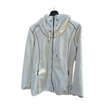 Valkoinen fleece vetoketjuhuppari