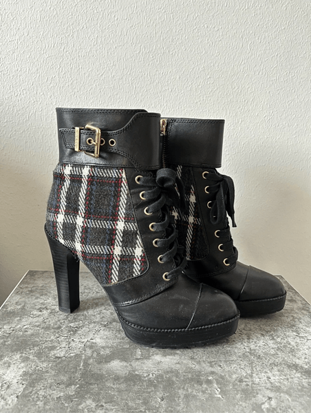 High-heeled ankle boots