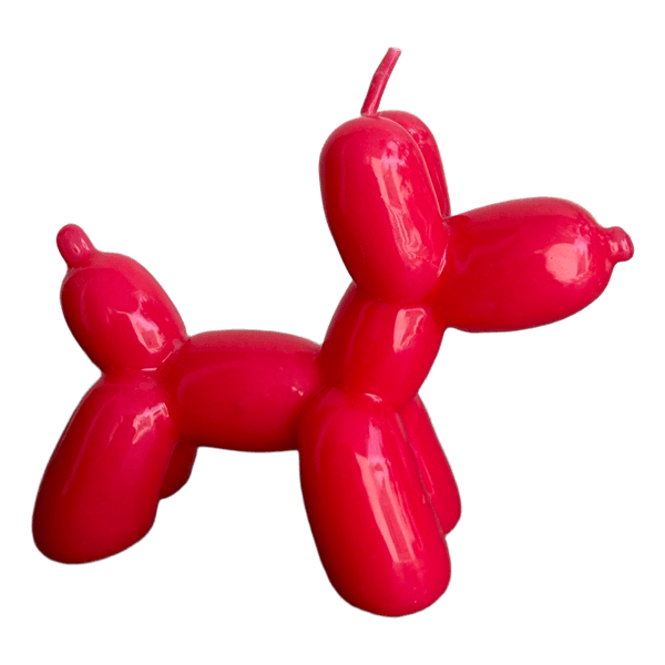 Pink balloon dog candle