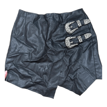 Black faux leather skirt