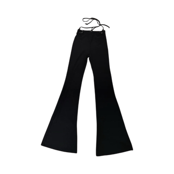 Black ring detail flare pants