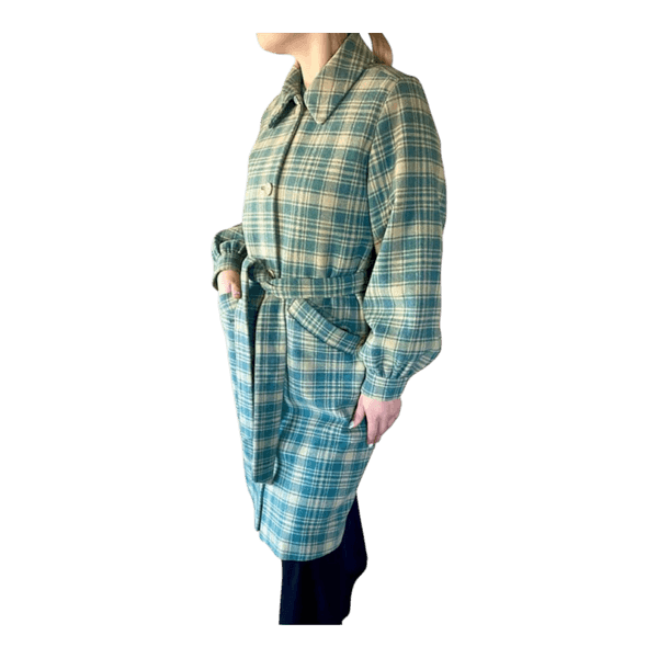 Monki Green plaid coat