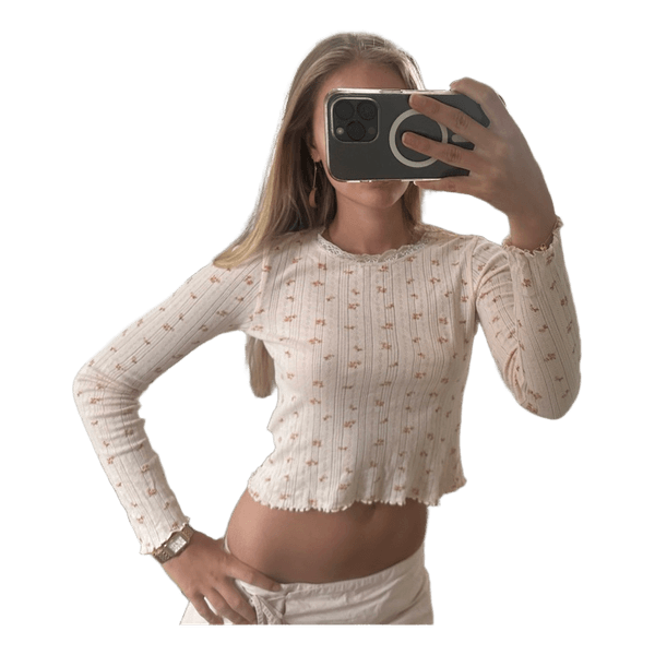 BDG langærmet blomstret top
