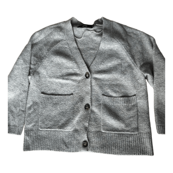 Grey knit cardigan