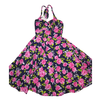 Ruusuaiheinen halterneck-mekko