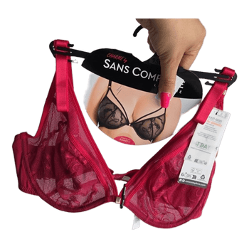 Red lace bra