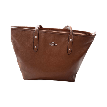 Ruskea nahkainen shopper-laukku