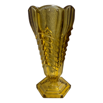 Amber glass vase