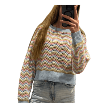 Multicolor chevron knit sweater