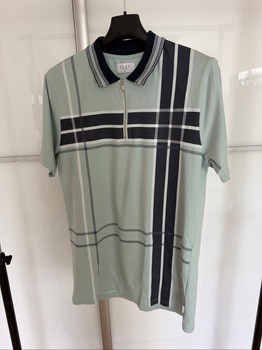 Green checkered polo shirt