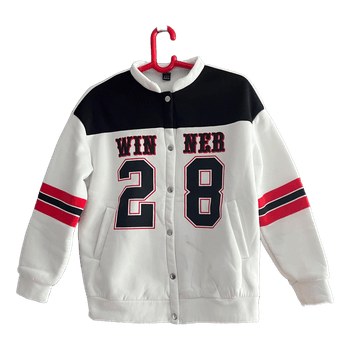 White baseball varsity jacket