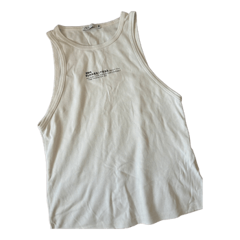 White graphic tank top