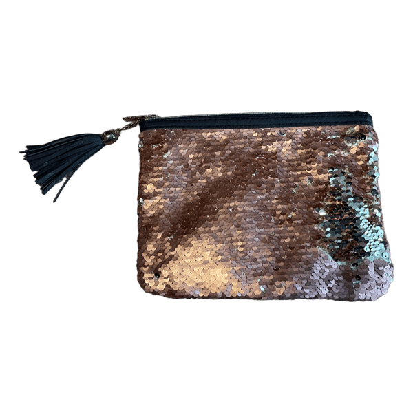 Rose gold sequin mekeup bag