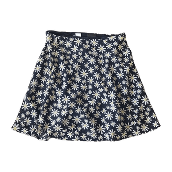 Black floral mini skirt