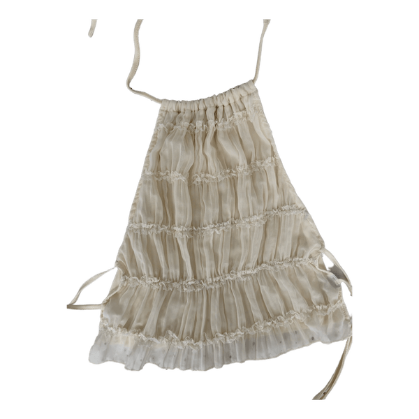 Beige rynket halterneck top