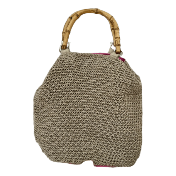 Beige virkattu käsilaukku