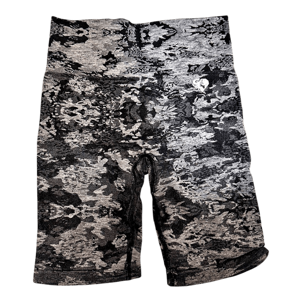 Grey patterned sports shorts