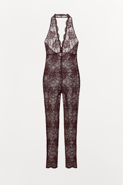 Lace halter jumpsuit
