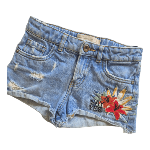 Blue denim shorts