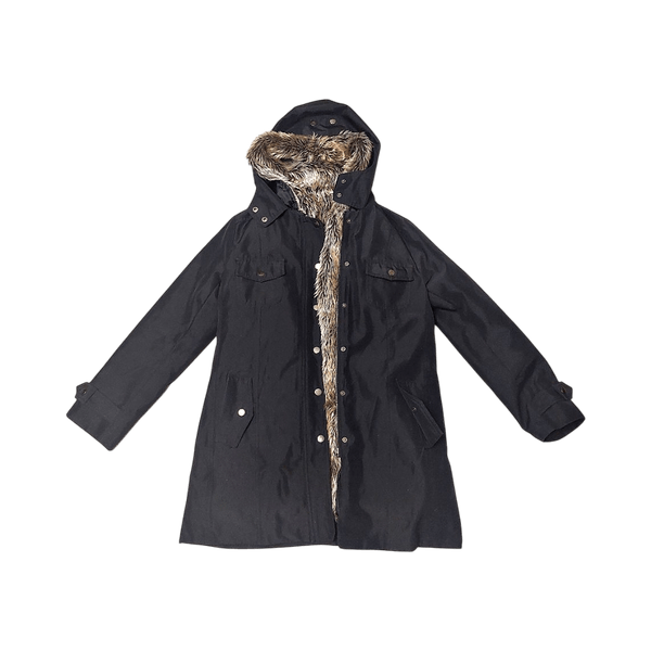 Black parka with faux fur
