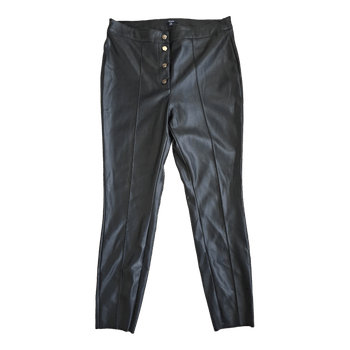 Black faux leather trousers