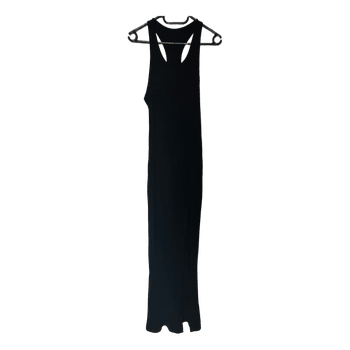 Black ribbed maxi dress
