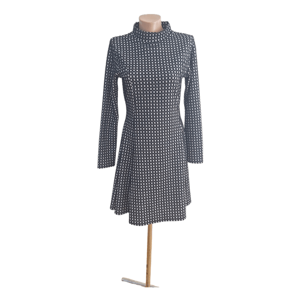 Black and white check dress