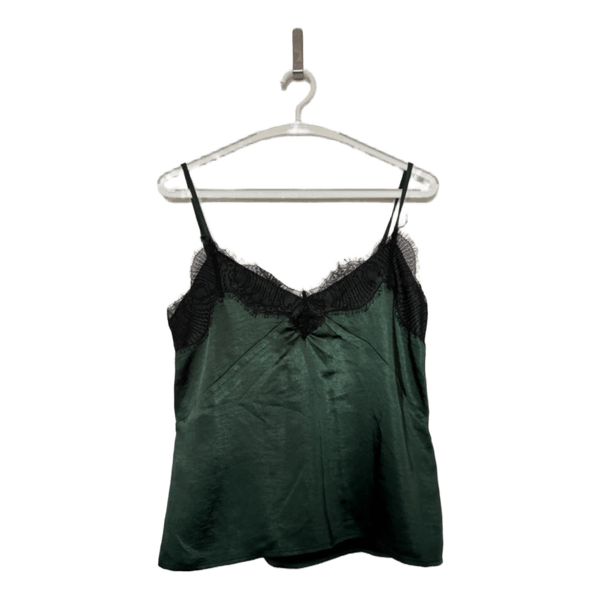 Green lace camisole top