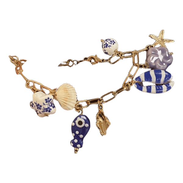 Gold sea charm bracelet