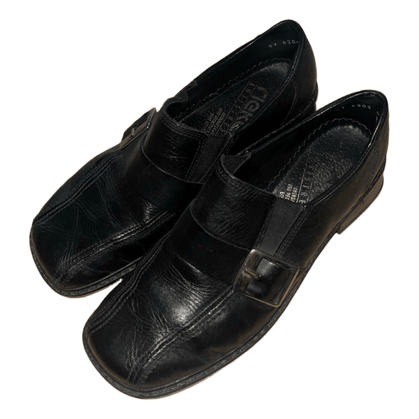 Black leather shoes