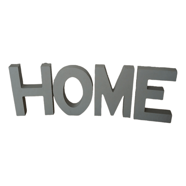 Harmaat HOME sisustuskirjaimet