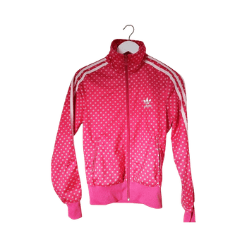Pink polka dot zip jacket