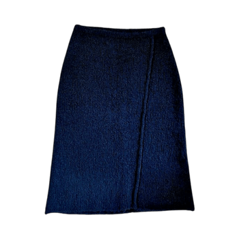 Black knitted midi skirt